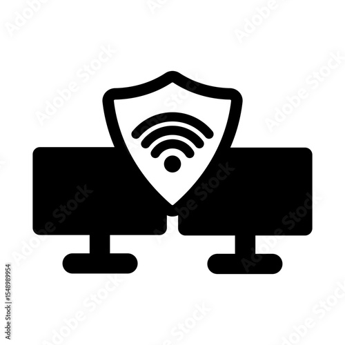 vpn connection silhouette vector icon
