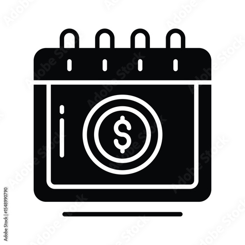 Trendy glyph icon of monthly payment plan calendar