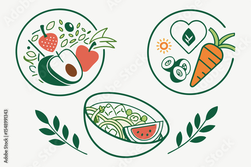 Wholesome Food Logo Collection – Healthy Culinary Designs