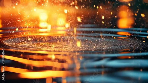 Water Ripples with Fiery Lights