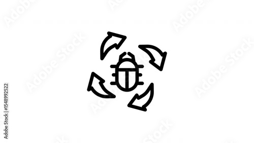 icon line motion graphic spinner virus