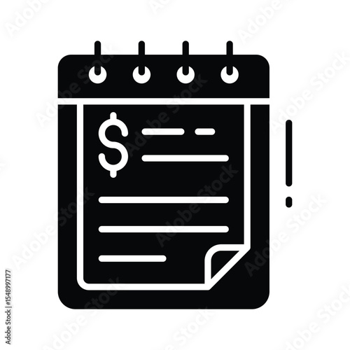 An editable glyph icon of structured investment plan