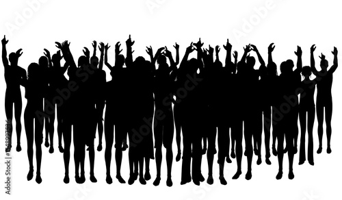 silhouettes of crowd