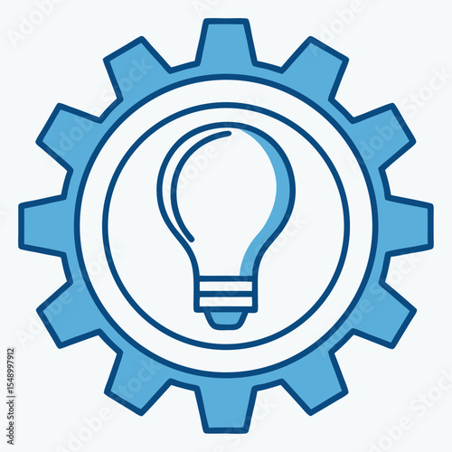 Lightbulb within a gear symbolizing innovation and mechanical ideas