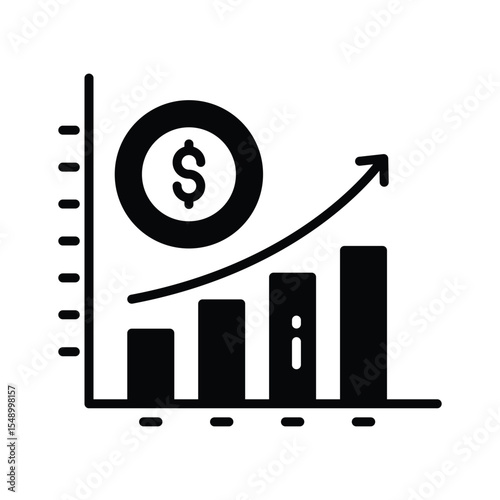 Visually engaging glyph icon of growth analysis report