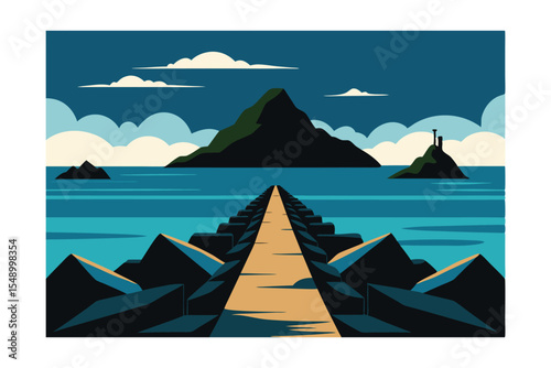 Serene Island Escape A Pathway to Tranquility Across the Ocean