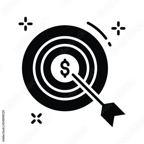 Easy to edit glyph icon of financial goal target