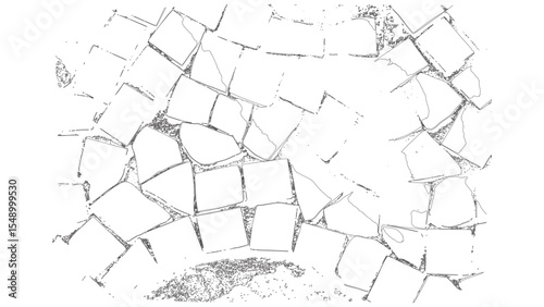 Cracked Stone Tile Floor Pattern Outline