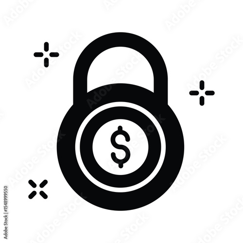 Well designed glyph icon of financial security system
