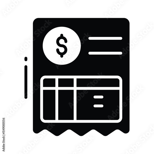 Premium glyph icon of official business invoice form