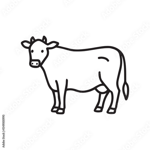 Cow outline vector in whitebackground