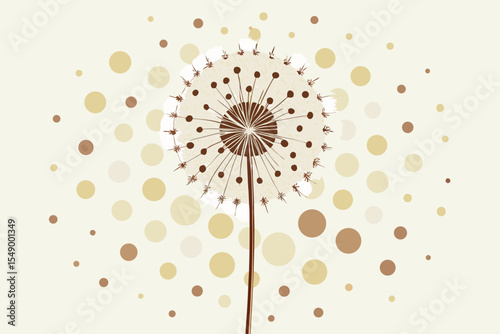 dandelion puff flower dot pattern