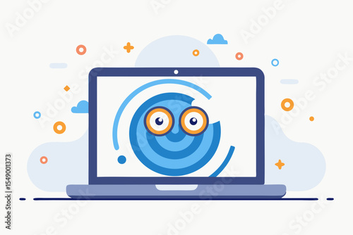 dizzy laptop spin screen pixel eyes fun