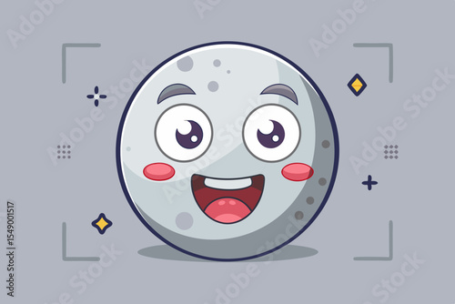 goofy moon wink blush cheek cartoon funny