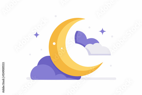 half moon cloud stars gentle sleep sky