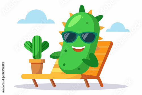 cactus lounging sunglasses happy vibe
