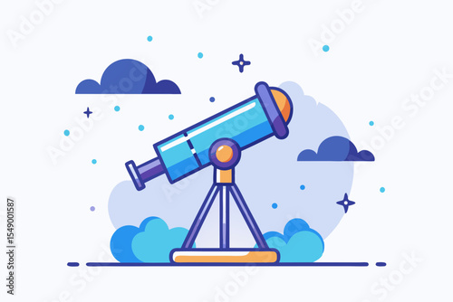 hovering telescope dreamy night sky