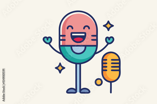 smiling microphone music cheeks fun