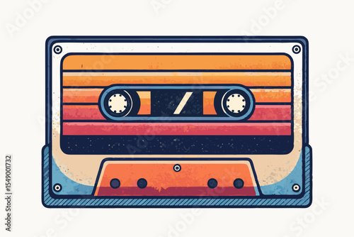 cassette tape retro grain icon