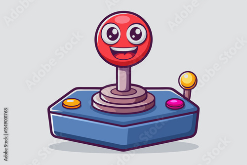 joystick classic red button retro