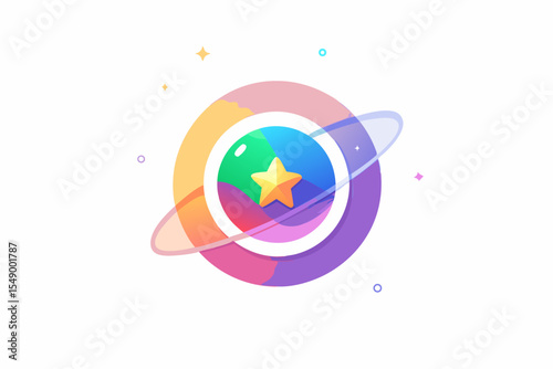 orbiting stars circular orbit pattern  