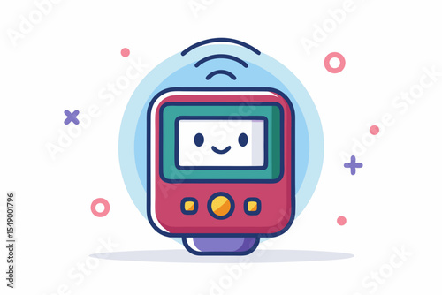 pixel pager happy face signal  