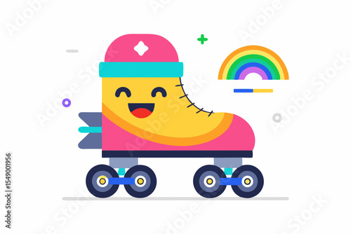 rainbow lace roller skate emoji  