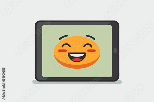tablet winking emoji eyebrow raised