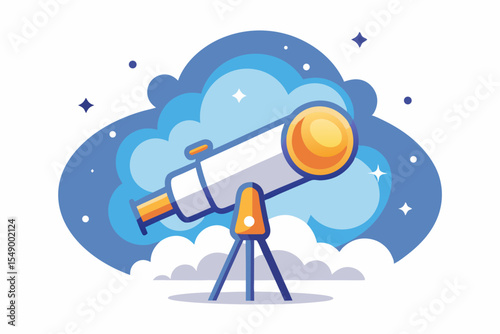 telescope clouds glowing star gaze