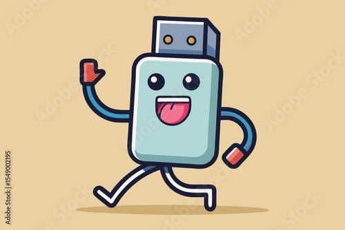 usb drive tongue out dancing