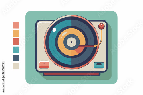 vinyl record player worn label