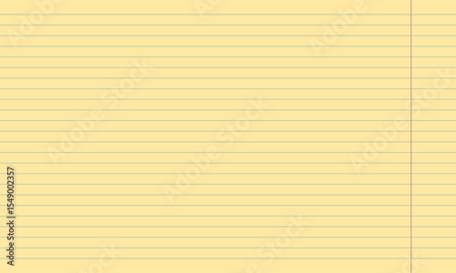 legal pad paper with margin. Yellow sheet for documents and education