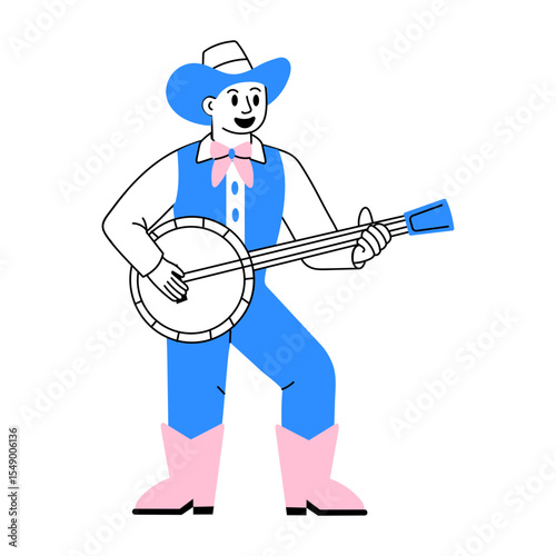 Sketchy style illustration denoting a talented musician figure 
