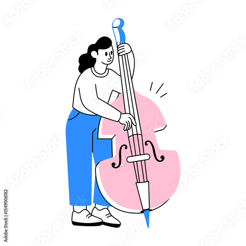 An illustration of violinist designed in drawing style

