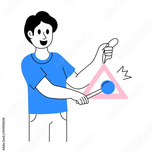 Doodle style illustration depicting a percussionist 
