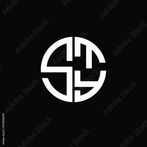 STY logo STY icon STY monogram STY letter minimalist Circle flat Unique modern abstract logo design.