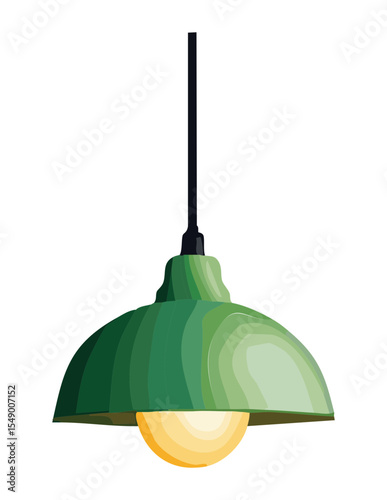 Glowing Green Dome Pendant Lamp for Home Illumination