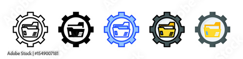 Management Folder Icon Collection With Multiple Styles