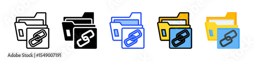 Linked Folders Icon Collection With Multiple Styles