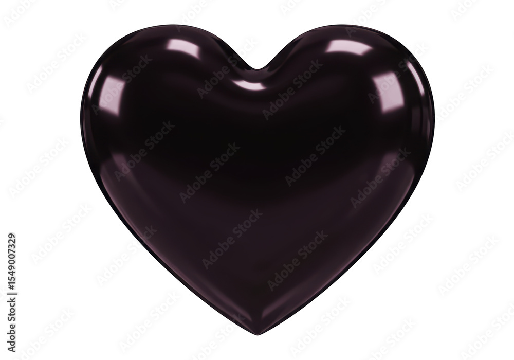 Isolated Shiny Black Heart