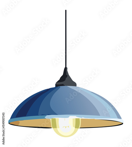 Modern Blue Pendant Light Illustration