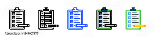 Task List Icon Collection With Multiple Styles