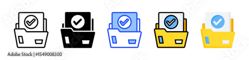 Approval Folder Icon Collection With Multiple Styles