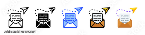 Send Envelope Icon Collection With Multiple Styles