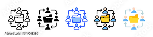 Collaboration Folder Icon Collection With Multiple Styles