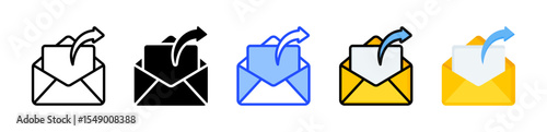 Outgoing Mail Icon Collection With Multiple Styles