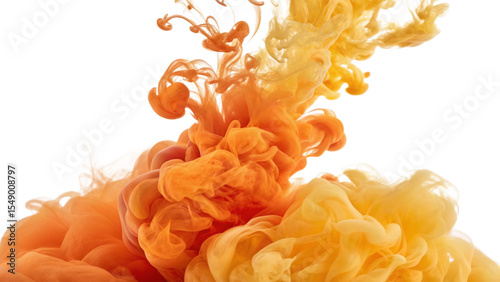 Golden Oil Splash in Swirl Shape on White Background..