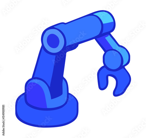 Robotic Arm Logo with Futuristic Industrial Design, A dynamic vector logo featuring a segmented robotic arm with a claw gripper, ideal for automation, robotics, and tech branding.