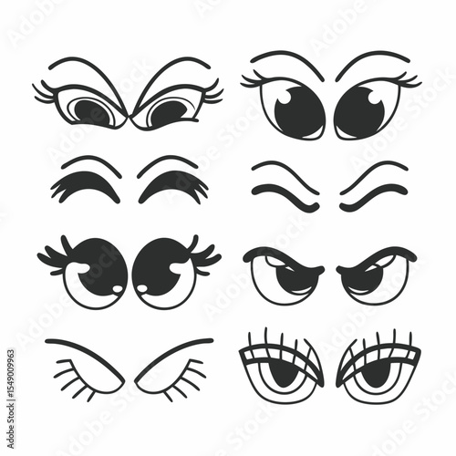 vector set of mustache