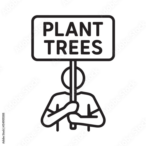 Person Holding Plant Trees Sign for Environmental Awareness Campaign